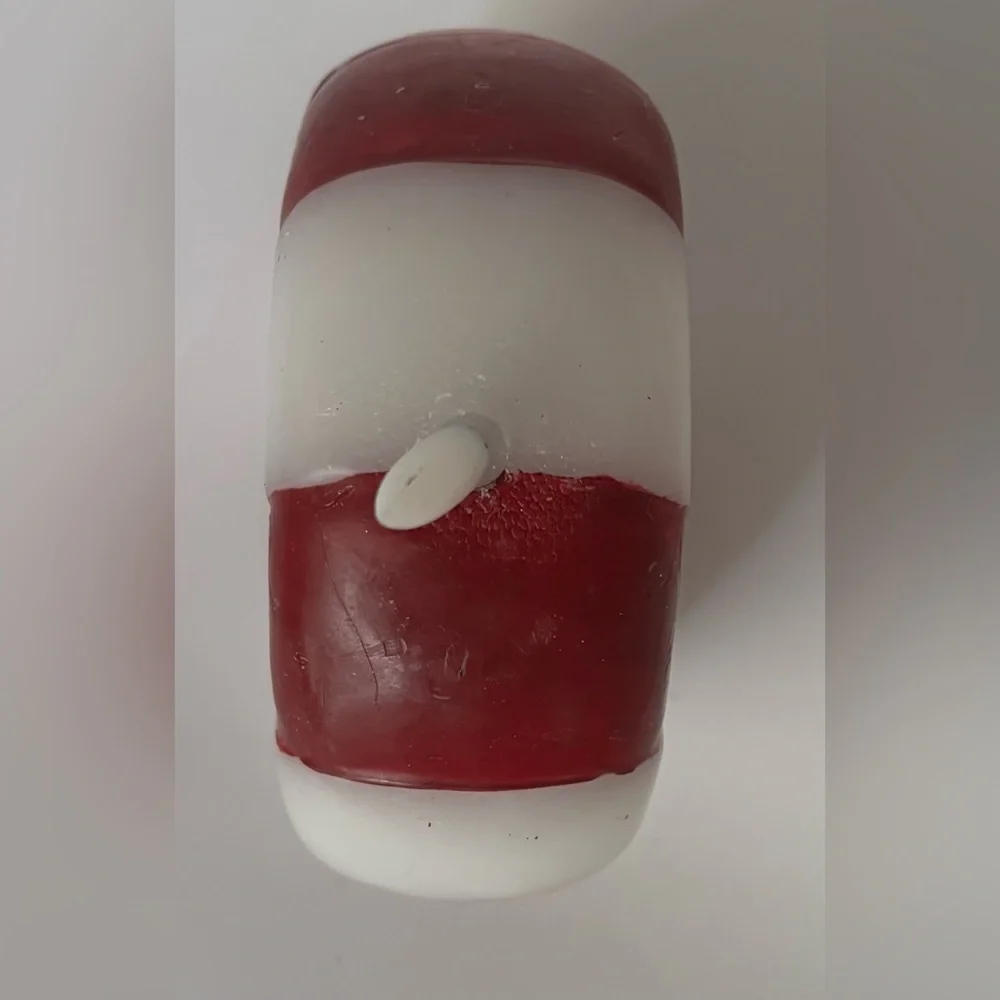 Peppermint LED flickering candle Christmas NEW NWT 5 in tall festive Xmas decor